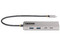 Hub USB StarTech 10G2A1C25EPD de USB-C a 2 puertos USB 3.2, 1 puerto USB-C 10Gbps, 1 puerto USB-C (PD 3.0) y 1 puerto RJ-45. Color Gris.