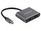 Adaptador de video StarTech USB-C a HDMI y Mini DisplayPort, Conector USB-C (M) a HDMI (H) y Mini DisplayPort (H).