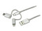 Cable Trenzado StarTech de 1m USB a Lightning USB-C y Micro USB