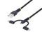 Cable Multicarga Resistente StarTech RLTCUB1MBK, Longitud 1 m y Conectores Lightning, Micro-USB y USB-C. Color Negro.