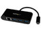Hub USB 3.0 StarTech con Cable, Concentrador de 3 Puertos USB con Adaptador de Red Ethernet Gigabit, USB-C. Color Negro.