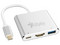 Hub Stylos De USB-C (Macho) a Puerto HDMI (Hembra), USB A 3.0 (Hembra), USB C (Hembra).