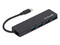 Hub TechZone TZACHB01 4 EN 1 USB 3.0, conexión USB tipo C. Color Negro