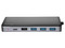 Docking Station TechZone TZDSC02, USB C a USB Tipo A (H),  VGA (H), RJ-45 (H), HDMI (H), Color gris. Bulk.