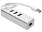 Adaptador TRIPP LITE de USB 3.0 a Gigabit Ethernet con Hub USB 3.0 de 3 Puertos, Color Blanco.
