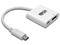 Convertidor TRIPP LITE USB-C a DisplayPort 4K con Puerto de Carga PD USB-C, compatible con Thunderbolt 3, Color Blanco.