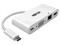Adaptador hub multi puertos Tripp Lite de USB Tipo C a VGA, USB 3.0, USB Tipo C, Gigabit Ethernet, Color Blanco.