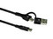Cable Vorago CAB-126-BK, USB-C a USB 2.0 y USB-C de 1 metro. Color Negro.