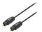 Cable de audio digital óptico Toslink S/PDIF macho, 1m. Color Negro.