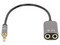 Adaptador Auxiliar en Y, de un Plug a 2 salidas 3.5 mm.
