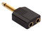 Adaptador de Jack 6,3 mm (M) a 2 jacks 6,3 mm (H), Monoaural.