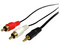 Cable de audio estéreo de 6 pies: macho de 3.5 mm a 2x macho RCA.