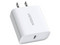 Cargador USB-C UGREEN 60449B de 20W, Carga Rápida QC4.0+, PD3.0, PPS, Chip PWM, Protección Múltiple, Tamaño Compacto, Color Blanco.