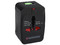 Adaptador de Corriente WENGER 604551 para Viaje. Supresión de Picos, Universal. Color Negro.