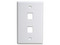 Tapa de pared Brobotix 251702 para 2 puertos de red, Color Blanco.