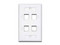 Placa de pared Condunet de 4 puertos tipo Keystone, Color Blanco.