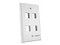 Placa de Pared Enson EPRO-FP40, 4 Puertos, Color Blanco.