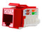 Conector Jack Enson RJ-45 Cat5e. Color Rojo.