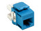 Conector Jack Modular Leviton clasificado para canal 10G, cat.6A. Color azul.