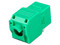 Módulo Jack Keystone Cat5e, con terminación en ángulo 180 grados, Color Verde, Compatible con Faceplate y Patchpanel Linkedpro.