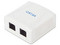 Roseta de Pared Linkedpro LP-WP-39-C6A con 2 Puertos, Incluye 2 jacks UTP, Cat6A, Color Blanco.