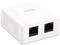 Roseta de Pared Linkedpro LP-WP-39-C6A con 2 Puertos, Incluye 2 jacks UTP, Cat6A, Color Blanco.