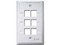 Placa de Pared Nitrotel de 6 puertos RJ45. Color Blanco.