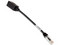 Adaptador Panduit BKA6ASD8INBL para Desconexión accidental segura, RJ-45 Hembra a RJ-45 Macho, UTP Cat 6A, 20cm. Color Negro.