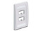 Placa frontal vertical de una salida, acepta 4 módulos Mini-Com. Color Blanco.