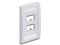 Placa frontal vertical PANDUIT de una salida, acepta 4 módulos Mini-Com. Color Blanco.
