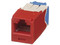 Conector Jack RJ45 Panduit CJ6X88TGRD Estilo TG, Categoría 6A, Mini-Com, 8 posiciones y 8 cables. Color Rojo.