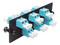 Placa Acopladora de Fibra Optica Panduit, Con 6 Conectores LC Duplex, Para Fibra Multimodo OM3/OM4, Color Aqua.