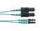 Jumper de Fibra Óptica PANDUIT FZ2ERLNSNSNM003, Multimodo 50/125 OM4, LC-SC Duplex, OFNR (Riser), Color Aqua, 3m.