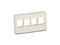 Placa de Pared Para Mueble Modular, Salida Para 4 Puertos Keystone, Color Blanco Mate.