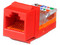 Conector Jack Keystone con bastidor Panduit NK5E88MRDY, Cat5e, UTP. Color Rojo.