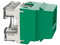 Conector Jack Estilo 110 (de Impacto), Tipo Keystone, Cat6, de 8 posiciones y 8 cables, Color Verde.