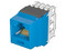 Conector Jack Estilo 110 (de Impacto), Tipo Keystone, Cat6A, de 8 posiciones y 8 cables, Color Azul.