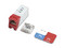 Jack RJ-45 SIEMON Z-MAX UTP Categoría 6, Montaje híbrido en Placa de Pared (Plano y Angulado), Color Rojo.