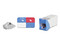 Jack Siemon Z-MAX Cat6, UTP, montaje híbrido en placa de pared (Plano y Angulado), Color Azul, Bulk.