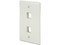 Placa de pared de 2 salidas RJ45, Color Blanco.