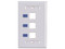Placa de Pared TVC A1753E de 3 salidas tipo Keystone. Color Blanco.