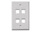 Placa de Pared TVC A1754A de 4 salidas tipo Keystone. Color Blanco.