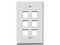 Placa de Pared TVC A1756A de 6 salidas tipo Keystone. Color Blanco.