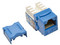 Enchufe hembra con diseño angular estilo Punch Down 110 Cat6/Cat5e. Color Azul.