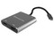 Adaptador Multipuertos Batauro AD-100 Conector en el Primer Extremo Usb Tipo C a 2 x HDMI, Usb Tipo C, Usb Tipo A. Color Plata.