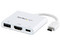 Adaptador multipuertos de USB-C con HDMI y USB 3.0. Color Blanco.