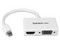 Adaptador Mini DP de audio/vídeo para viajes, conversor Mini DisplayPort a HDMI o VGA, Color Blanco.