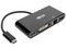 Adaptador Tripp Lite de USB-C a DVI, con puerto USB, USB-C y RJ45, Compatible con Thunderbolt 3. Color Negro.