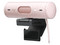 Cámara Web Logitech Brio 500, Video Full HD 1080p, Micrófono integrado, USB-C. Color Rosa.