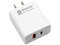 Cargador de pared BRobotix 6000502 de 18W con USB tipo A y USB tipo C de carga rápida. Color Blanco.